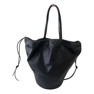 Khaite Osa Leather Drawstring Bag Black Retails $2600! Excellent Condition